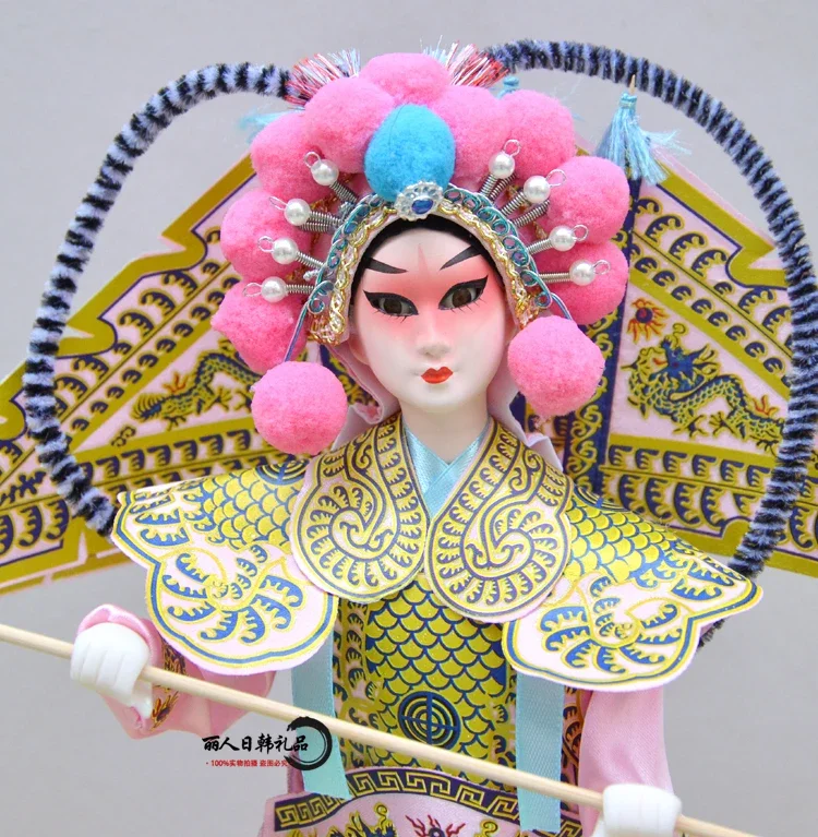 12inch Beijing Opera Doll Tradition Chinese Silk Dolls Handmade Statuette Figurines Ornaments Handicraft Gift Home Decoration