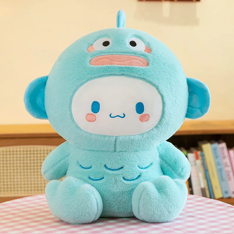 約28cm サンリオ ハンギャドン ハローキティ シナモロール 変身人魚人形枕 ストレス解消と癒しのおもちゃ 睡眠仲間
