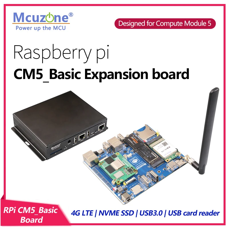 Raspberry pi CM5_Basic Expansion board,4G LTE,NVMe SSD, dual Ethernet , Hailo8 AI,WiFi7,driver-free for RPi OS/Ubuntu