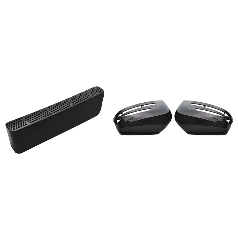 2 Pcs Car Rear Seat Air Condition Vent Outlet Cover & 2 Pcs Car Rear View Mirror Cover Housing Decoration Accessories