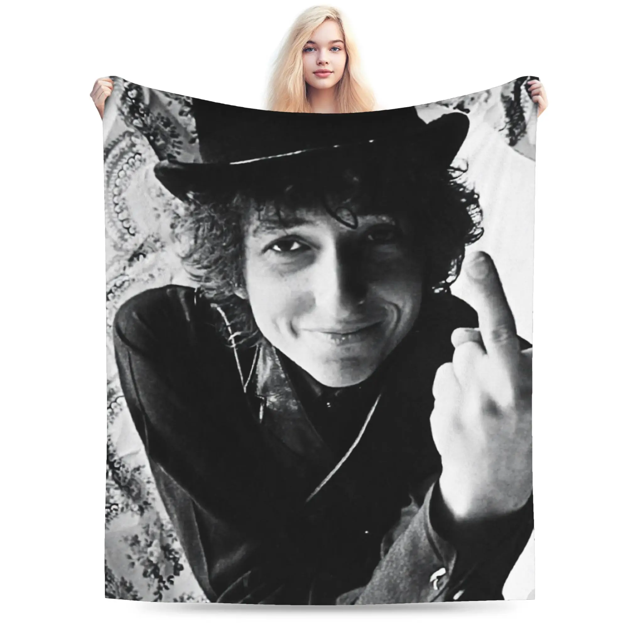 Bob Dylan Singer Gift Blanket For Men Women Super Soft Cozy  Throw Blankets for Sofa 50x60 Inches Multiple Sizes