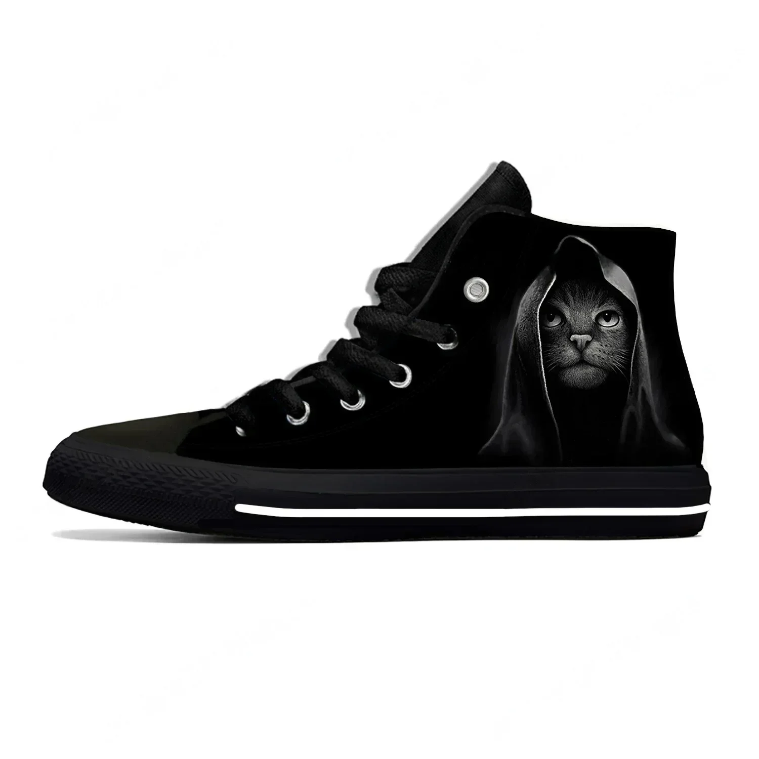 

Cute Cat Animal Pattern Lightweight Cloth 3D Print Funny Fashion High Top Canvas Shoes Mens Womens Casual Breathable Sneakers