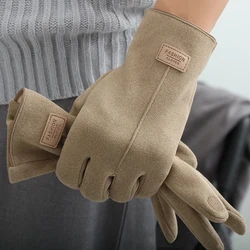 Gants d'hiver en daim pour hommes, écran tactile chaud, Plus velours à l'intérieur, mode Simple, solide, épais pour hommes, cyclisme en plein air