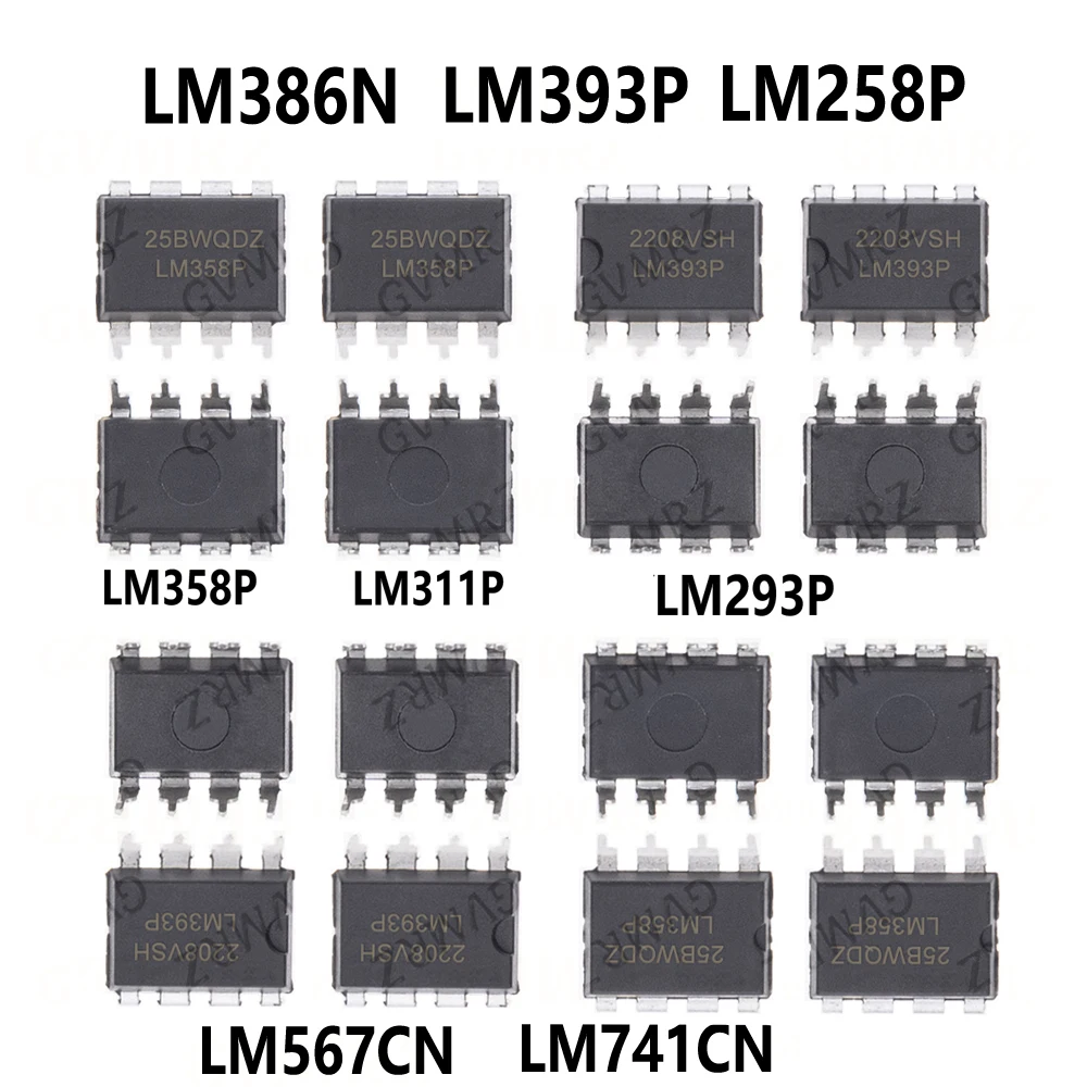 10/20/50PCS LM258P LM293P LM311P LM358P LM386N LM393P LM567CN  DIP DIP8 LM741CN LM358 LM393 LM741