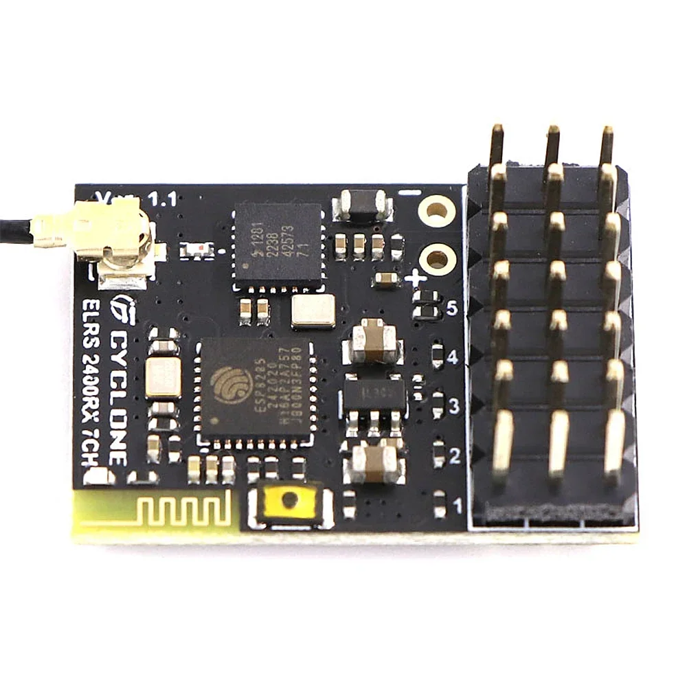 Receptor ELRS 2,4G PWM 7CH CRSF, compatible con protocolo ELRS 3,2 PWM/CRSF, antena de tubería de cobre para Dron RC FPV