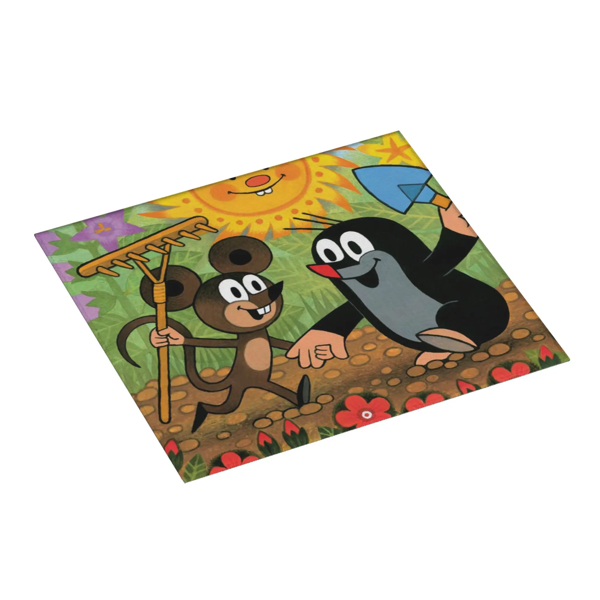 Czech Cartoon Comics Krtek Mole Drying Mat For Kitchen Waterproof Non‑Slip Oil Proof Slovakia Art Countertop Protector Mat