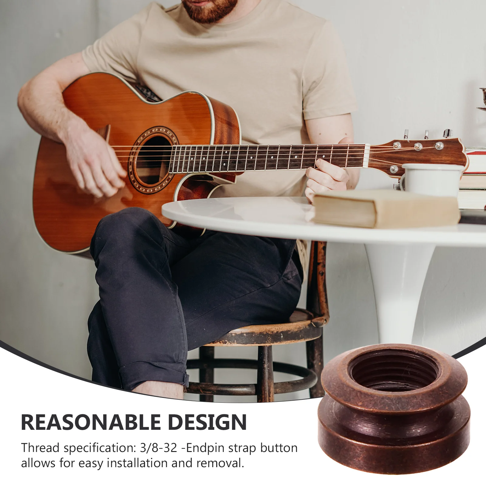

Endpin Strap Button 3/8-32 Thread Size For Acoustic Guitar Compact Durable Replacement Accessory Guitar Accessories