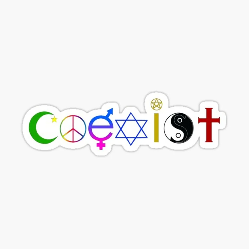 Coexist Sticker for Laptop Decor Bedroom Car Cute Cartoon Art Fashionable Public Suitcase