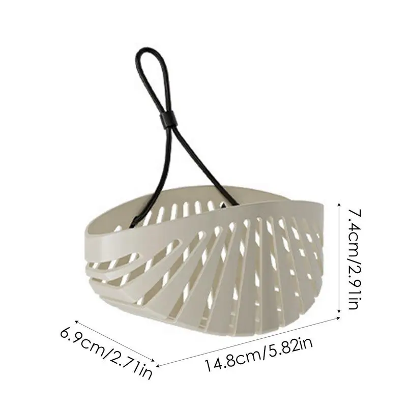 Kitchen Sink Sponge Holder Shell Shape Kitchen Sink Soap Holder Soap Rack With Lanyard Sink Basket Brush Organizer For