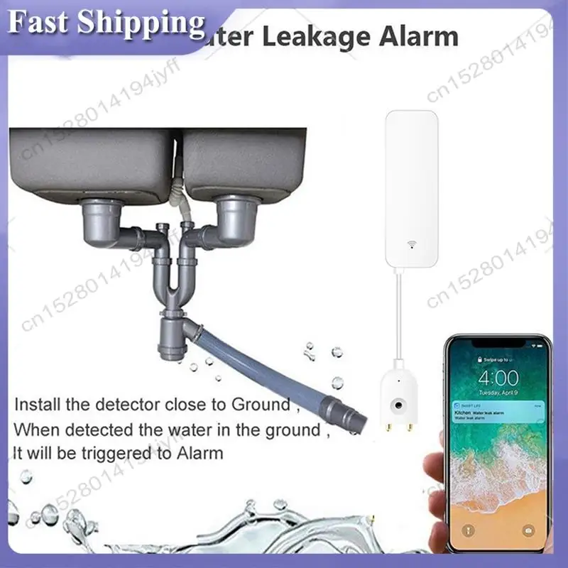 -ABDH Tuya Zigbee Sensor inteligente de fugas de agua Detector de nivel de desbordamiento de agua Sistema de alarma de seguridad Sensor de fugas de inundación