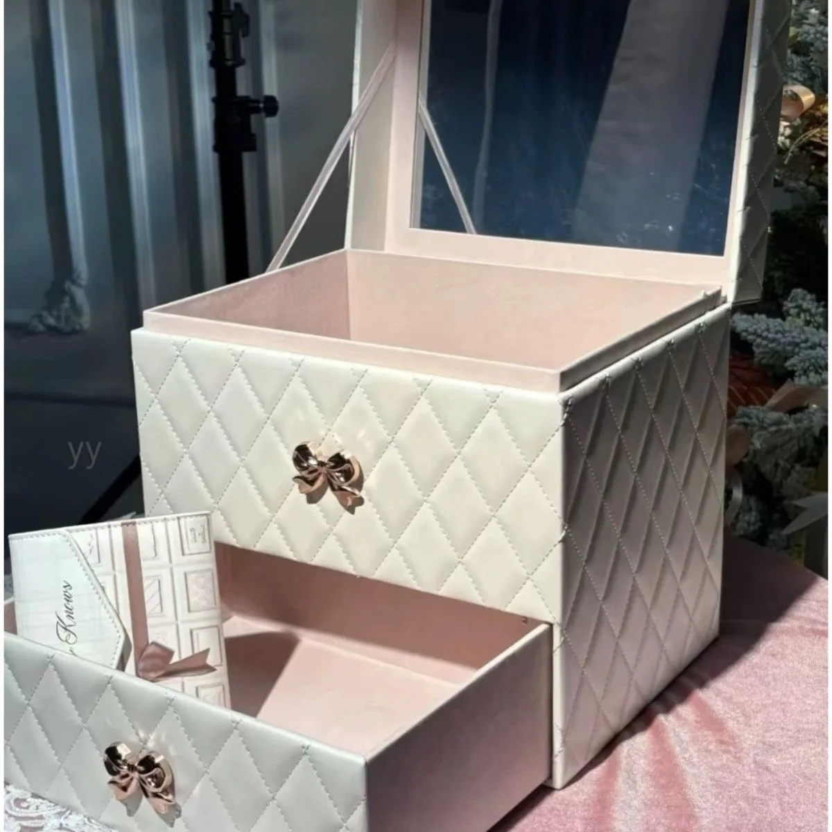 Flower Knows Makeup Case Christmas Limited Edition Jewelry Box Leather Storage Box Cosmetics Case Gift White Box
