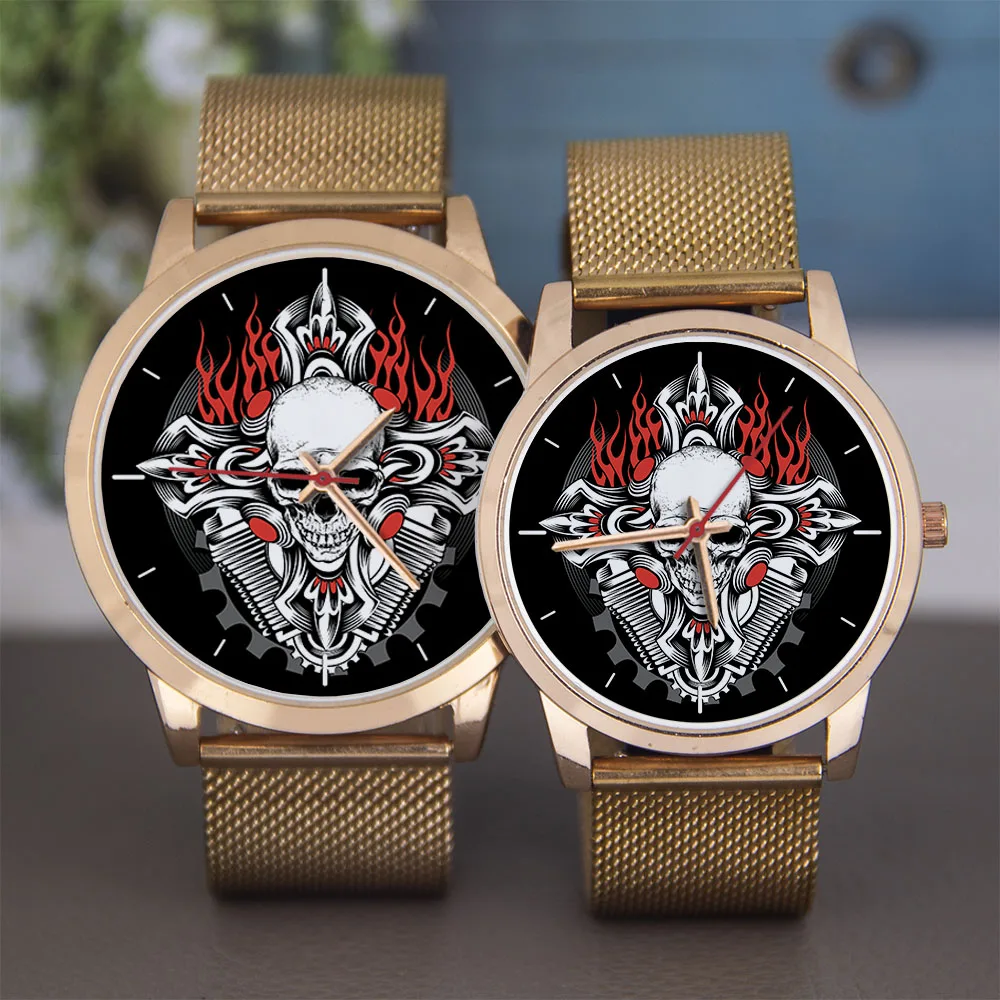 Custom 45/38 mm Black Souvenir Rose Gold Watches Universal for Men and Women Quartz Watch Dog Design Silver Bracelets Clock Gift