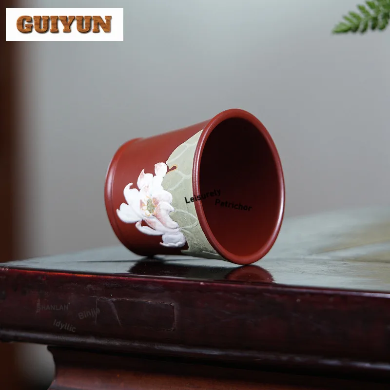 150 مللي Yixing الأرجواني الطين Dahongpao الطين لوتس فنجان الشاي زن وعاء الشاي كوب لطيف الشاي تذوق رائحة كوب Chazhan ماستر أكواب الحرفية #3