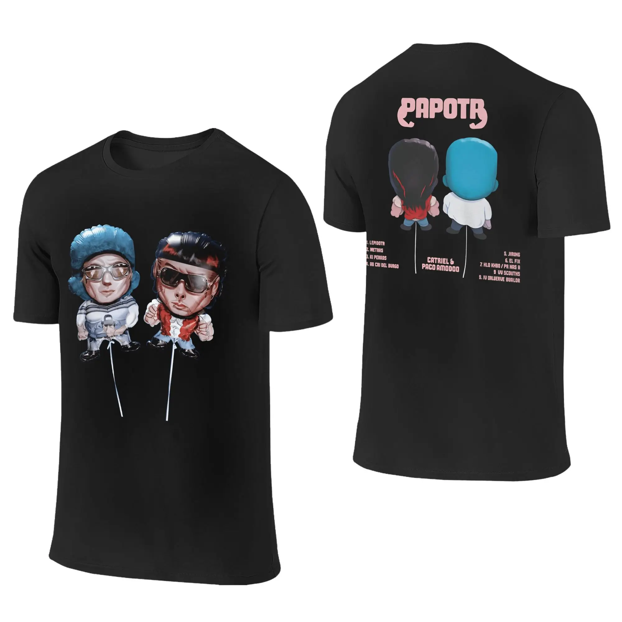 Nueva camiseta CA7RIEL y Paco Amorosos pareja Papota Tour Vintage camisetas de algodón puro verano cuello redondo camisetas de moda camisetas de gran tamaño