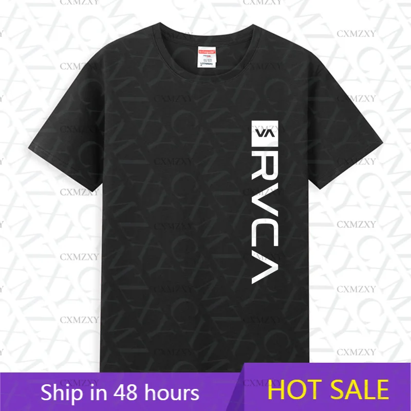 

2025 Men T Shirt Casual RVCA Desing Print T-shirt Graphic Summer Short Sleeves 100% Cotton S-3XL Cool Tee
