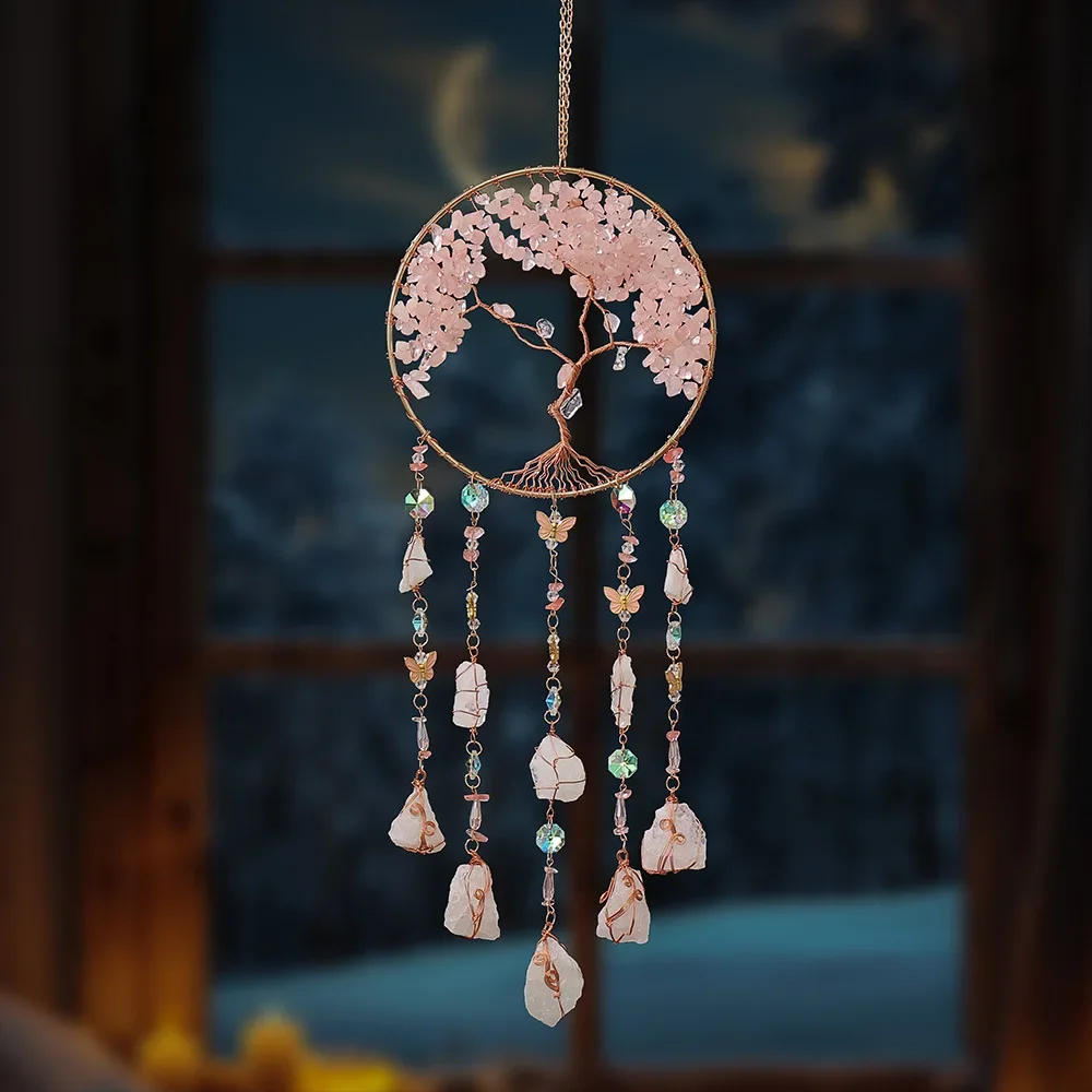 1PCS Crystal Dream Catcher Rainbow Dreamcatcher Crystal Stone Prism for Garden Patio Porch Balcony Window Home Decoration Gift