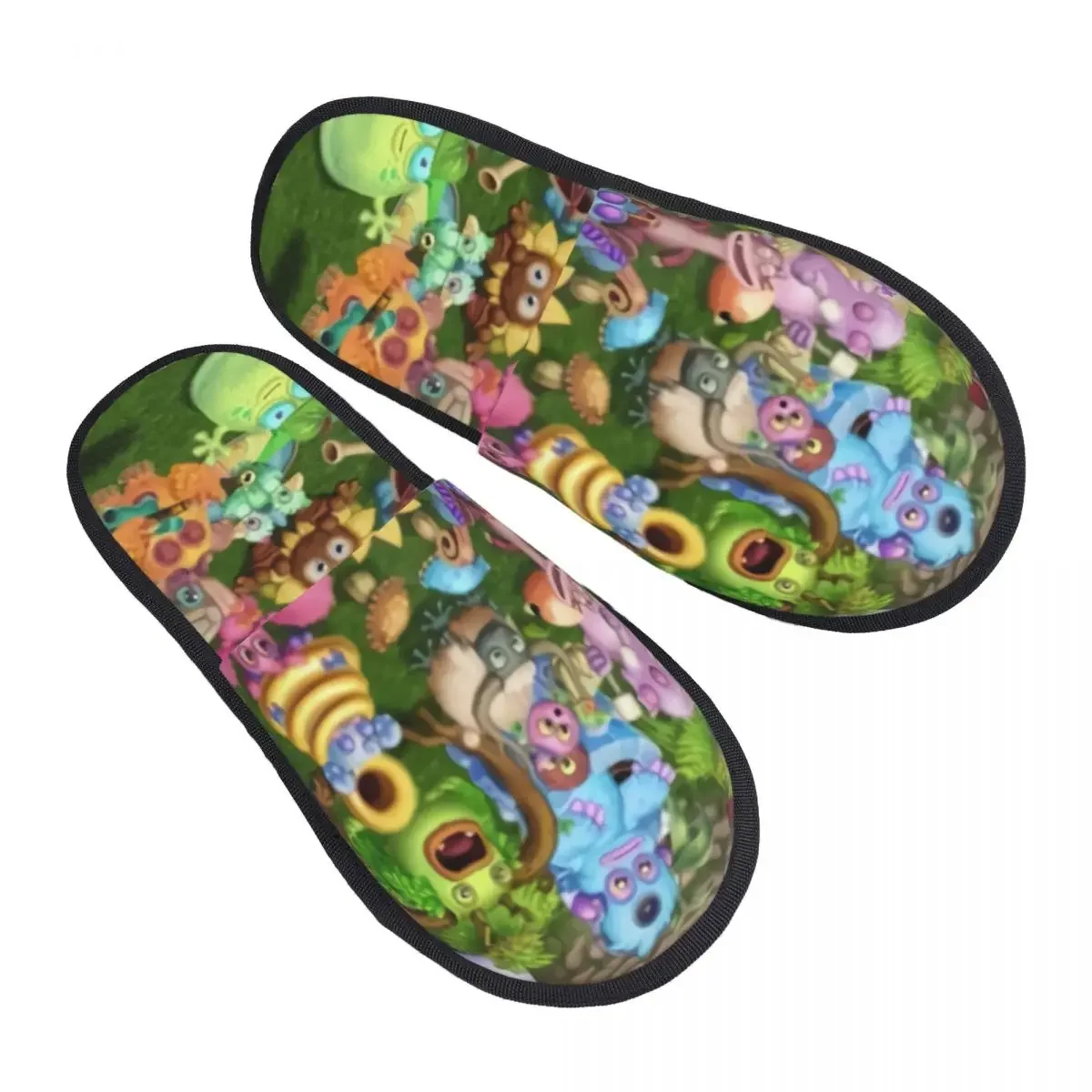 My Singing Monsters Music Game Anime Cartoon House Slippers Women Comfy Memory Foam Slip On Spa Slipper Shoes