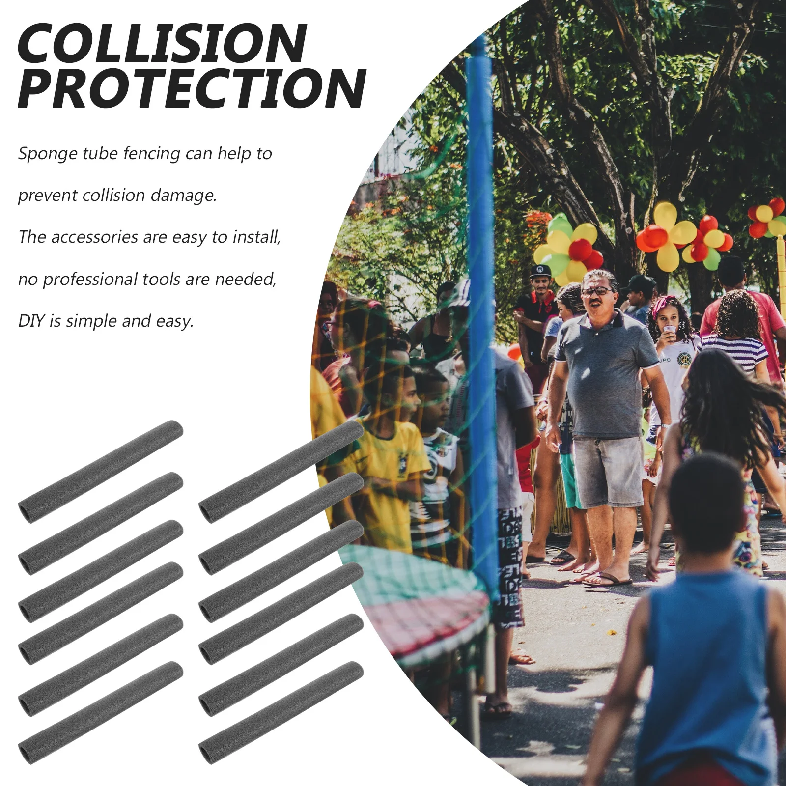 

Trampoline Accessories 12Pcs Pole Sponge Padding Covers Foam Protective Sleeves Anti Collision Jumping Bed Replacement