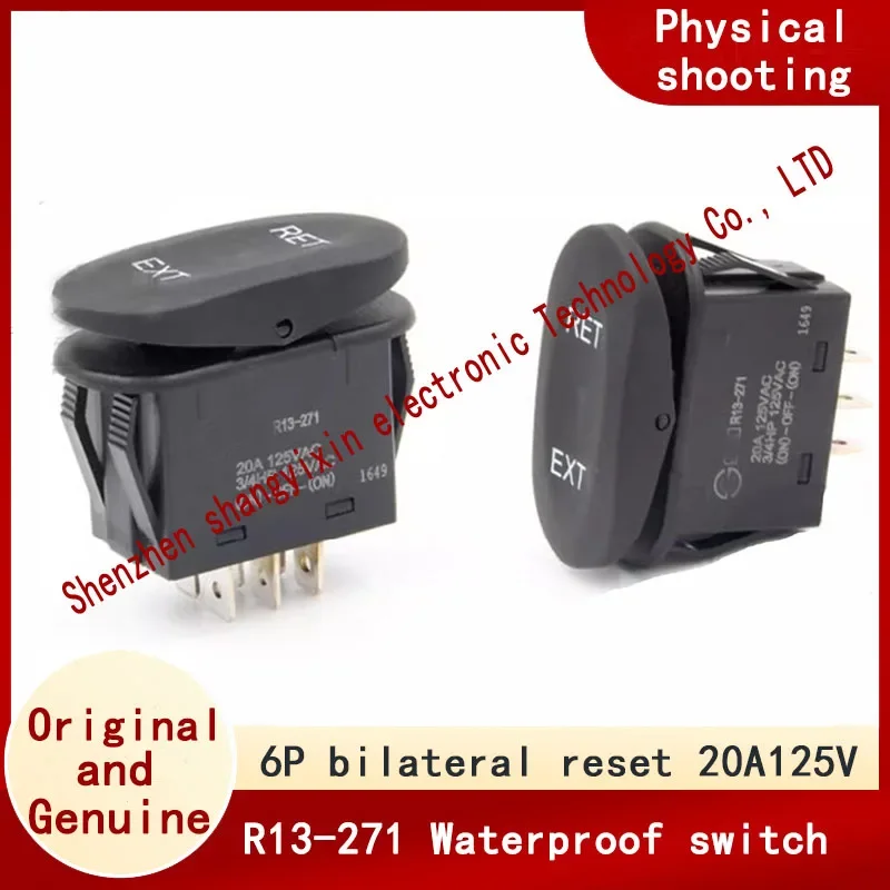 IP65 automotive boat type warping switch 6-pin 3-speed bilateral reset 20A125V Original R13-271 waterproof