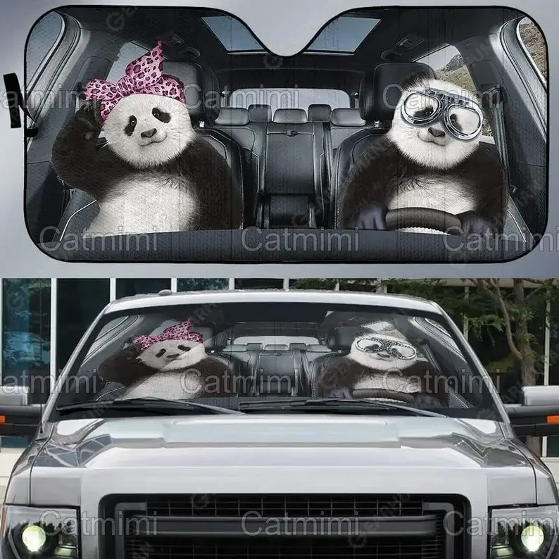 Panda Car Sun Shade, Panda Sun Shade, Panda Auto Sun Shade, Car Decoration, Cute Panda, Gifts For Her, Mother Day Gift MCL192006