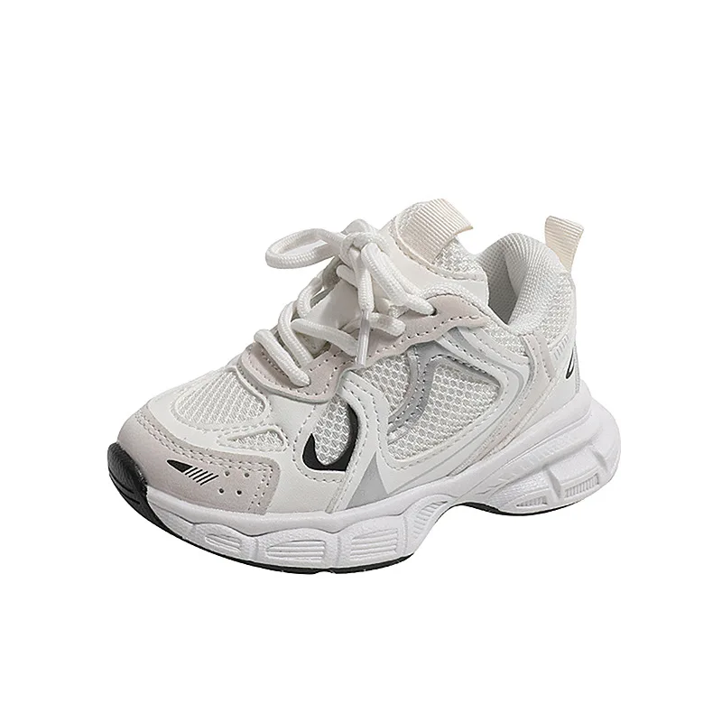 Kids Casual Sports Shoes with Thick Soles Boys Girls Fashion Versatile Sneakers 2024 New Children Mesh Breathable Running Shoes