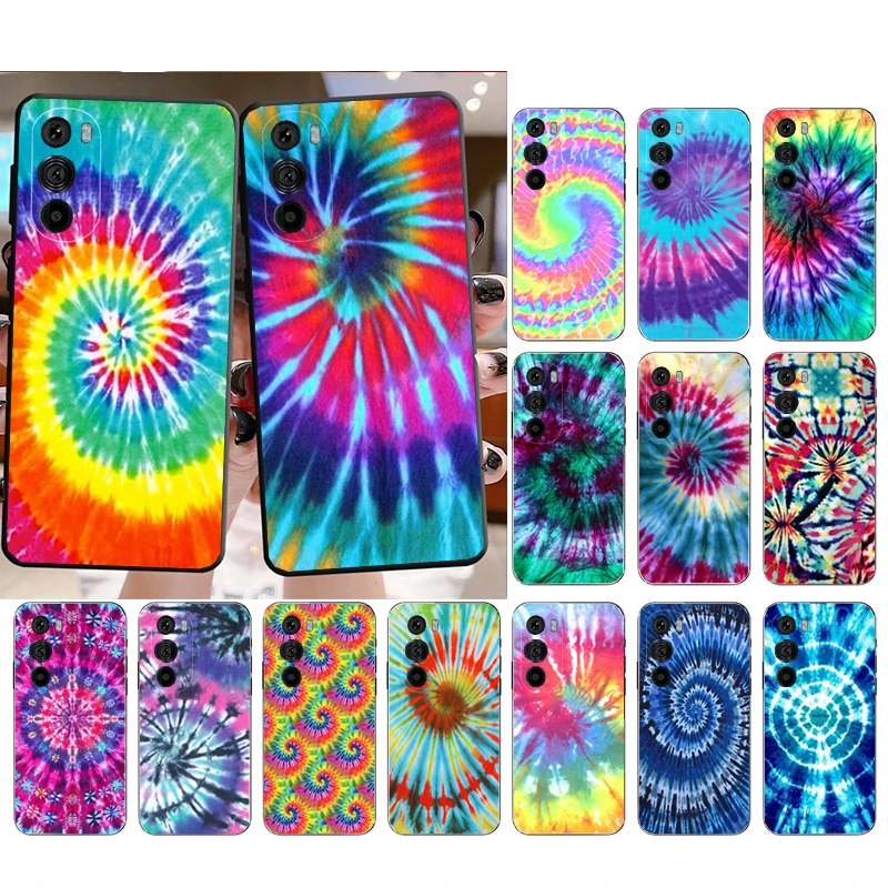 

Phone Case For Motorola Edge 50 40 Pro 60 50 40 30 Ultra Neo Fusion Moto G85 G72 G53 G54 G84 G13 G32 Tie Dye Batik Rainbow