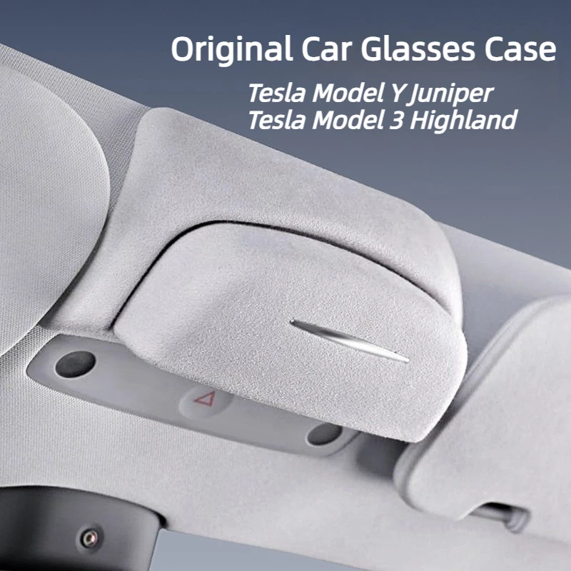 

For Tesla Model Y Juniper Glasses Case Wear-Resistant Sunglasses Holder Storage Box Model 3 Highland Eyeglasses Organizer Case