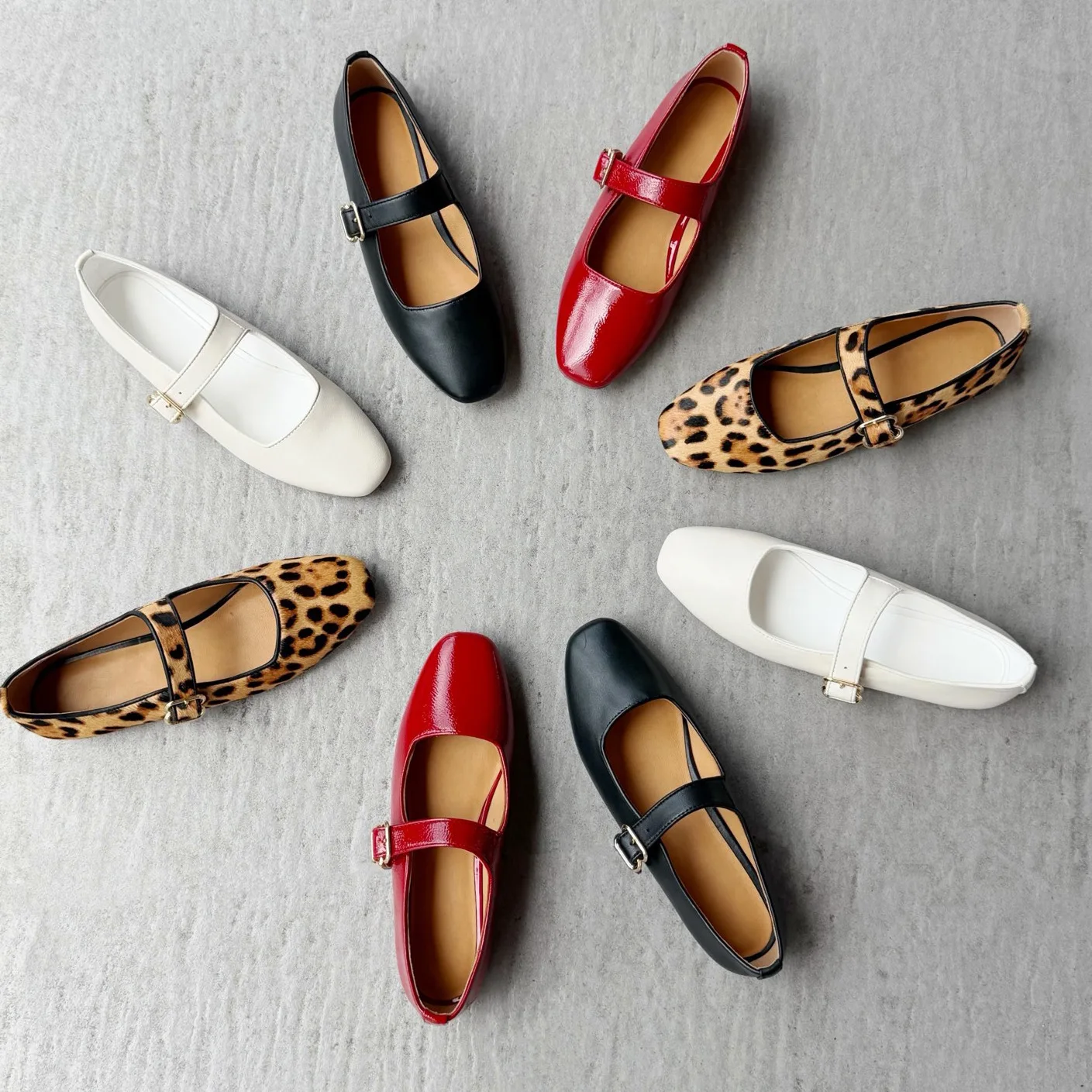 Dave&di French Minimalist Retro Leather Woman Shoes Shoes For Woman Loafers Vintage Silver Mary Jane Shoes Women's Flat Shoes