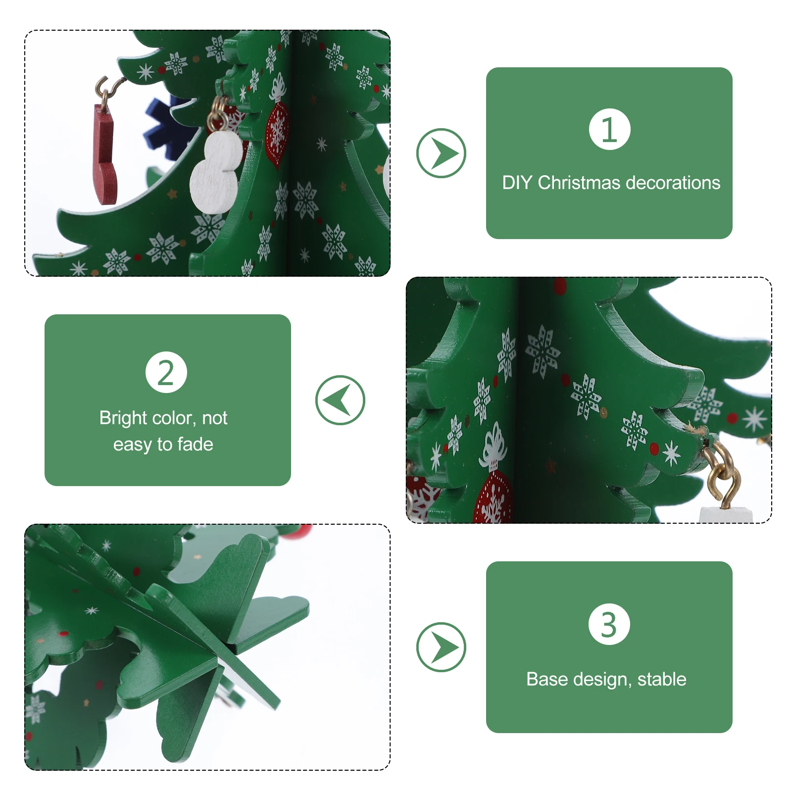 

Christmas Tree Wooden Xmas Tree Mini Xmas Tabletop Decor For Home Window Desktop Party 3D Ornament