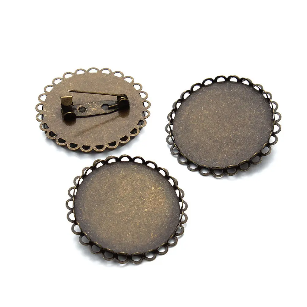 5Pcs Brooch Bottom Tray Simple Design Rustproof Stainless Steel DIY Lapel Pin Breastpin Jewelry Craft Supplies