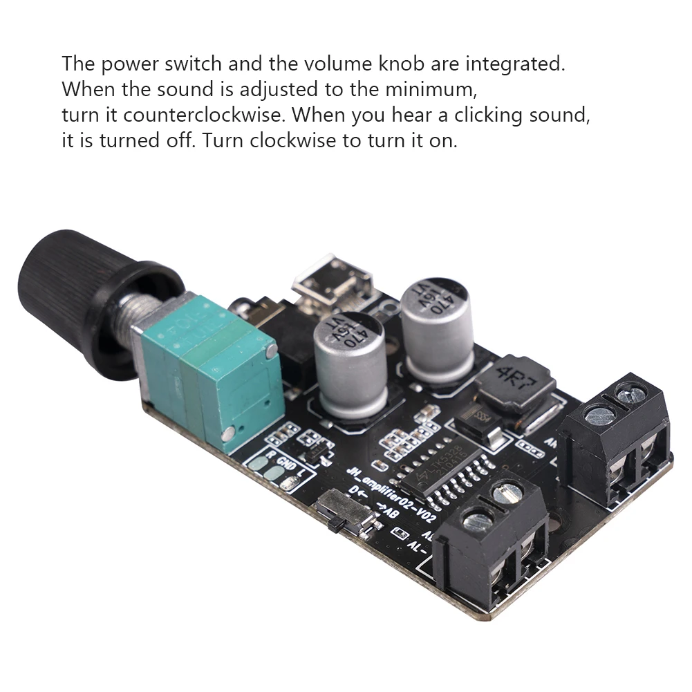 Digital Amplifier Board 5W+5W Dual Channel Stereo Power Amplifier Board Class D with Volume Control Sound System for Speaker DIY