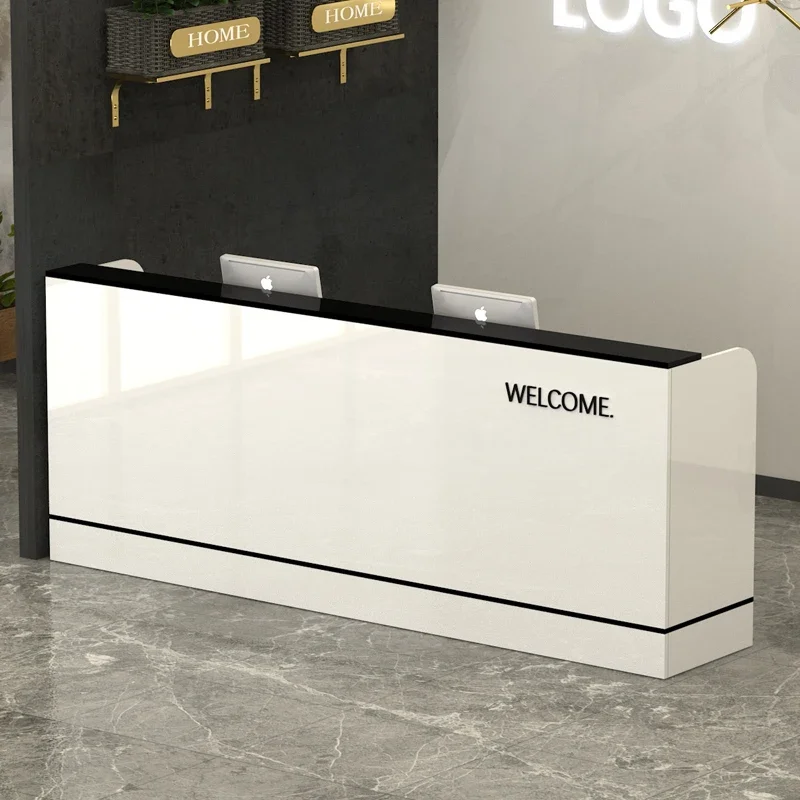 Luxo moderno mesa de recepção balcão decorações beleza nordic recepção balcão armazenamento móveis comerciais do vintage