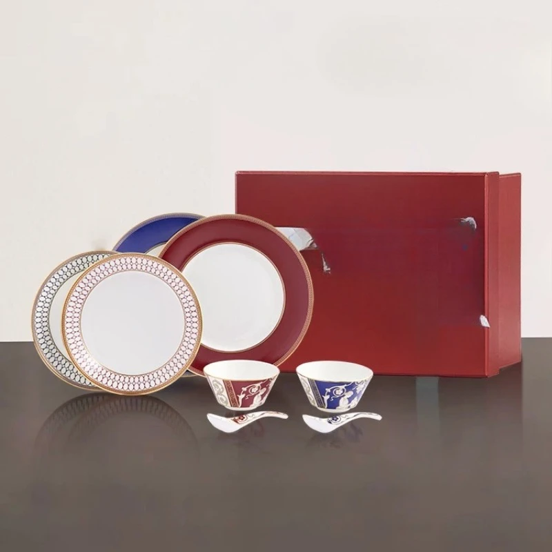 Renaissance bone china tableware set, dishes and spoons housewarming gift