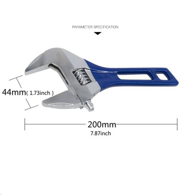 8inch Adjustable Wrench Thin and Light Body Super Heavy Duty Extra Wide Opening Jaw Crescent Wrench