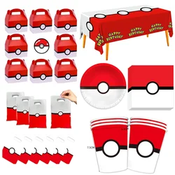 Pokemon Birthday Party Decor Foil Balloons Disposable Tableware Set Cup Plate Napkin Pikachu Kids Boy Baby Shower Party Supplies