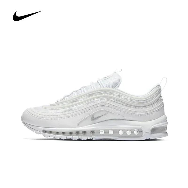 Оригинальные мужские и женские кроссовки Nike Air Max 97, белые пули, дышащие спортивные кроссовки унисекс Aseismatic 921826 -101