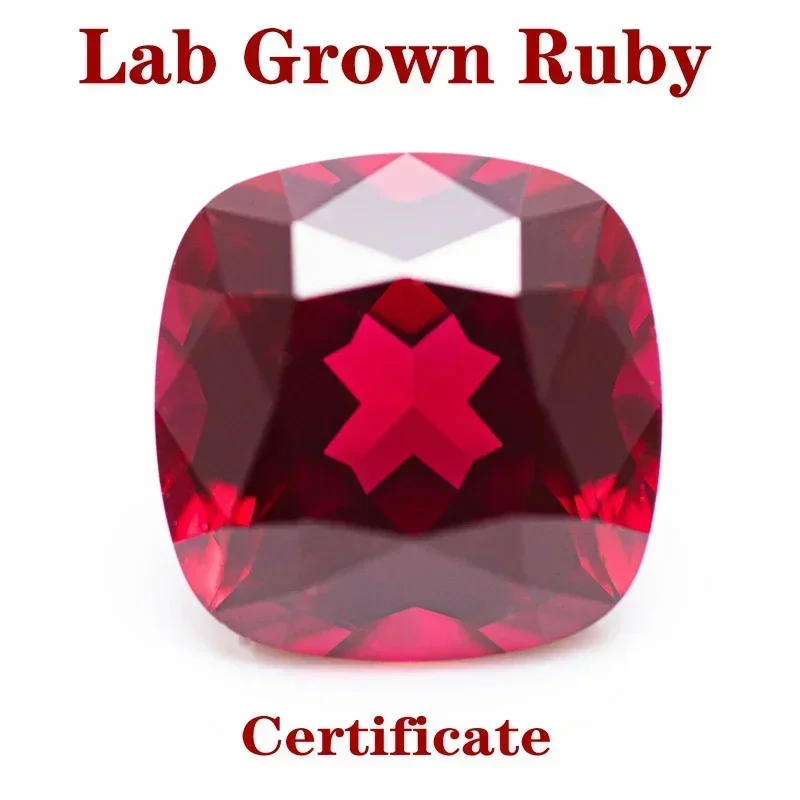 

Lab Grown Ruby Square Cushion Pigeon Blood VVS1 Selectable AGL Certificate Gemstone Charms Beads Diy Jewelry Making Materials