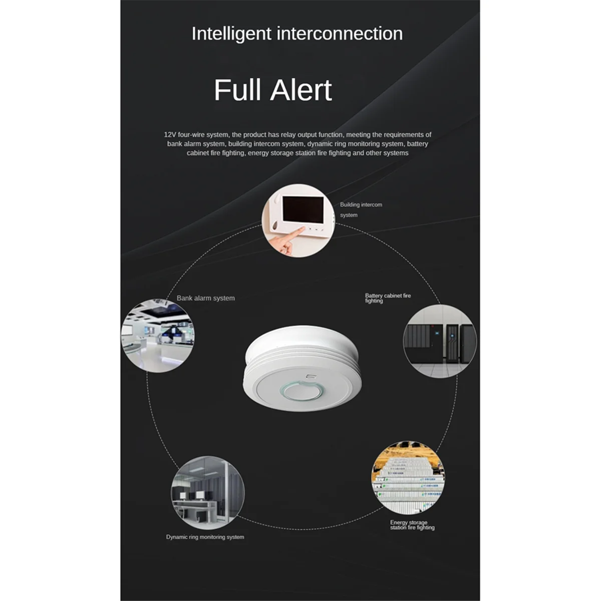 Smart Smoke Detector Relay Switching Wired Detector Voice Alert for Environmental Smoke Monitoring