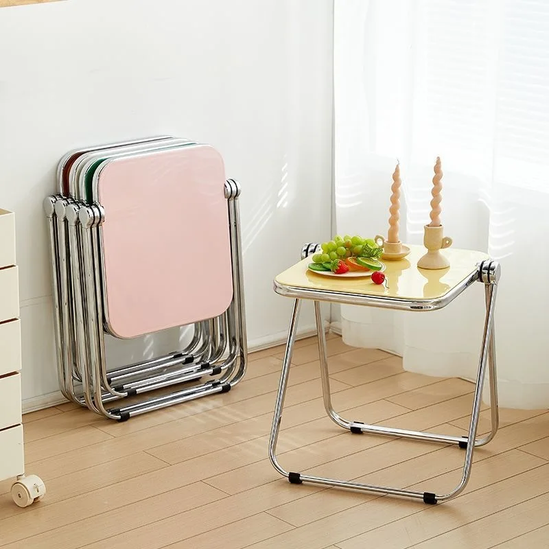 #Wholesale Modern Eco-Friendly Durable Transparent Portable Coffee Table Storage Easy Clean Office Study Bedroom Home Metal Leg