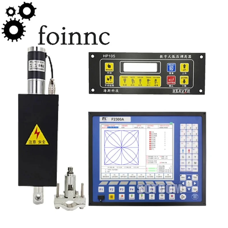 Nouvelle commande numérique par ordinateur d'axe du contrôleur 2 de plasma de F2300a avec la course 10mm de Jykb-100-dc24v-t3 de poussoir de F1621 Hp105 Thc pour la découpeuse de plasma