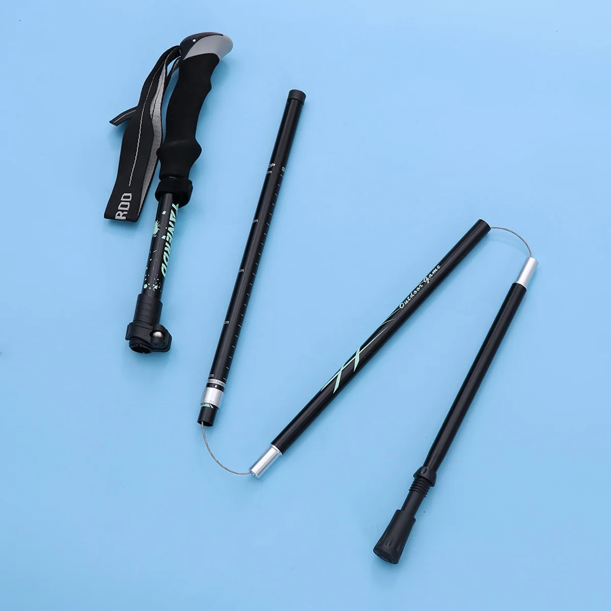 

Aluminium Alloy Trekking Pole Ultra-Light Multi-Section Folding Carbon Fiber Walking Stick For Hiking Camping