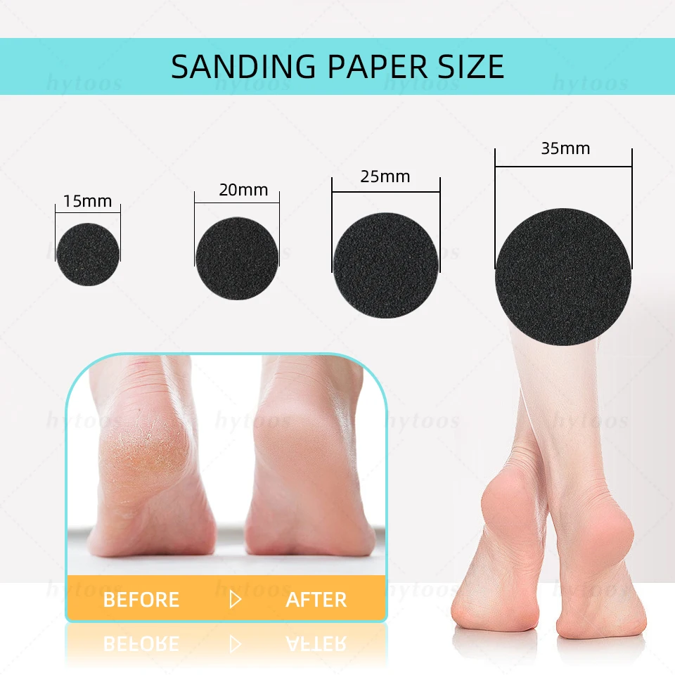 HYTOOS 100 teile/paket Austauschbare Schleifpapier Pediküre Schleifpapier Nagel Bit Zubehör Salon Fuß Schwielen Werkzeug
