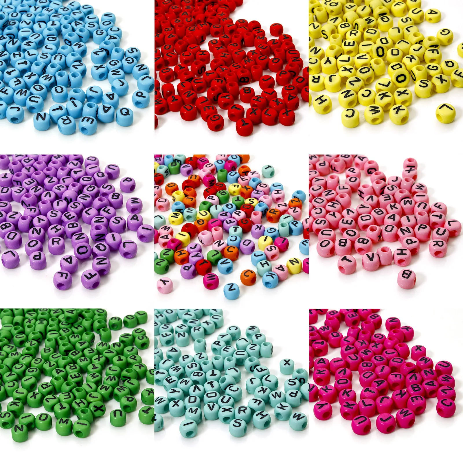 DoreenBeads 500 PCs Acrylic Beads For DIY Jewelry Making Flat Round At Random Message 