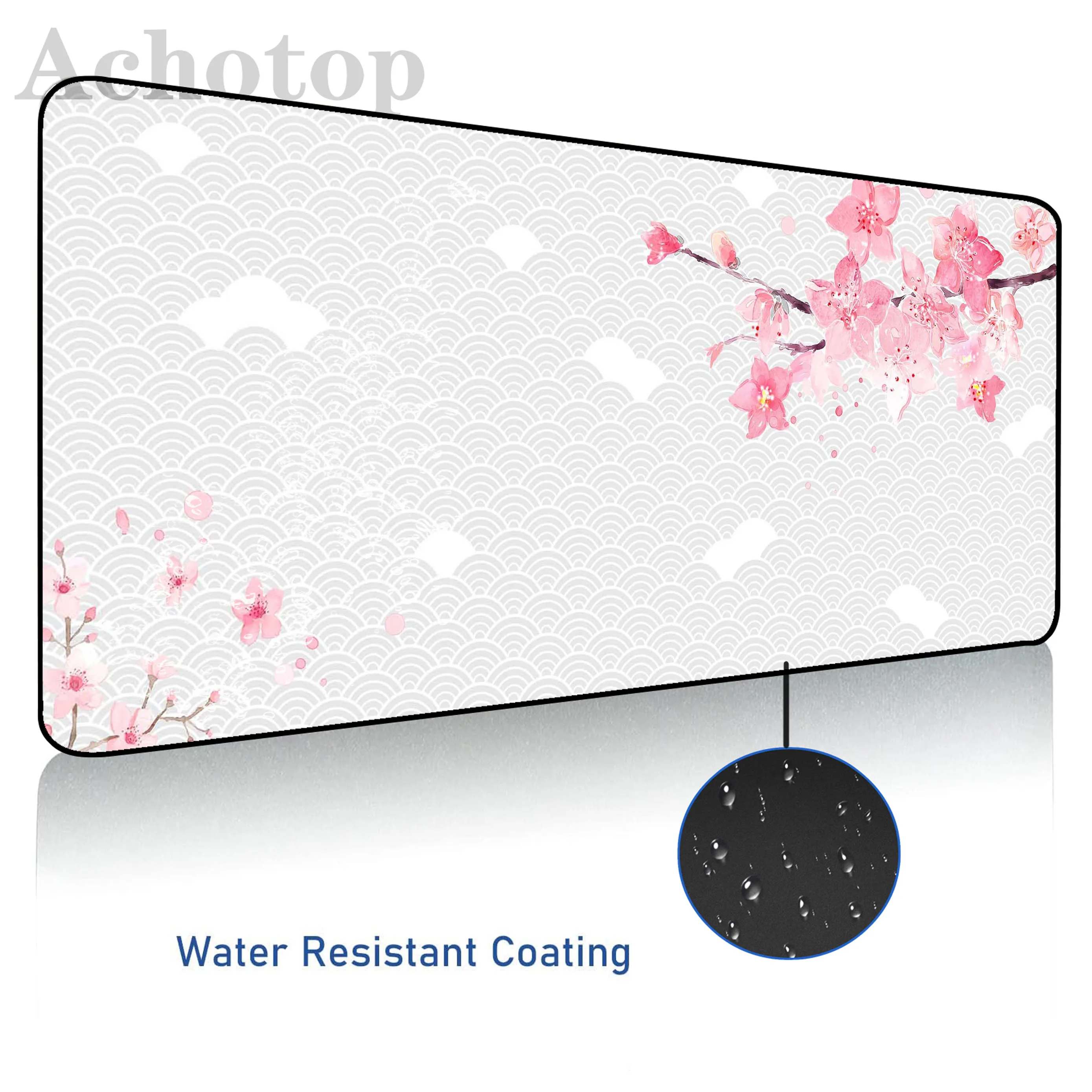 

Japanese Sakura Pink Waterproof Mouse Pad XXL Mousepad Rubber Keyboard Pads Gaming Setup Accessories Mouse Mat 900x400mm