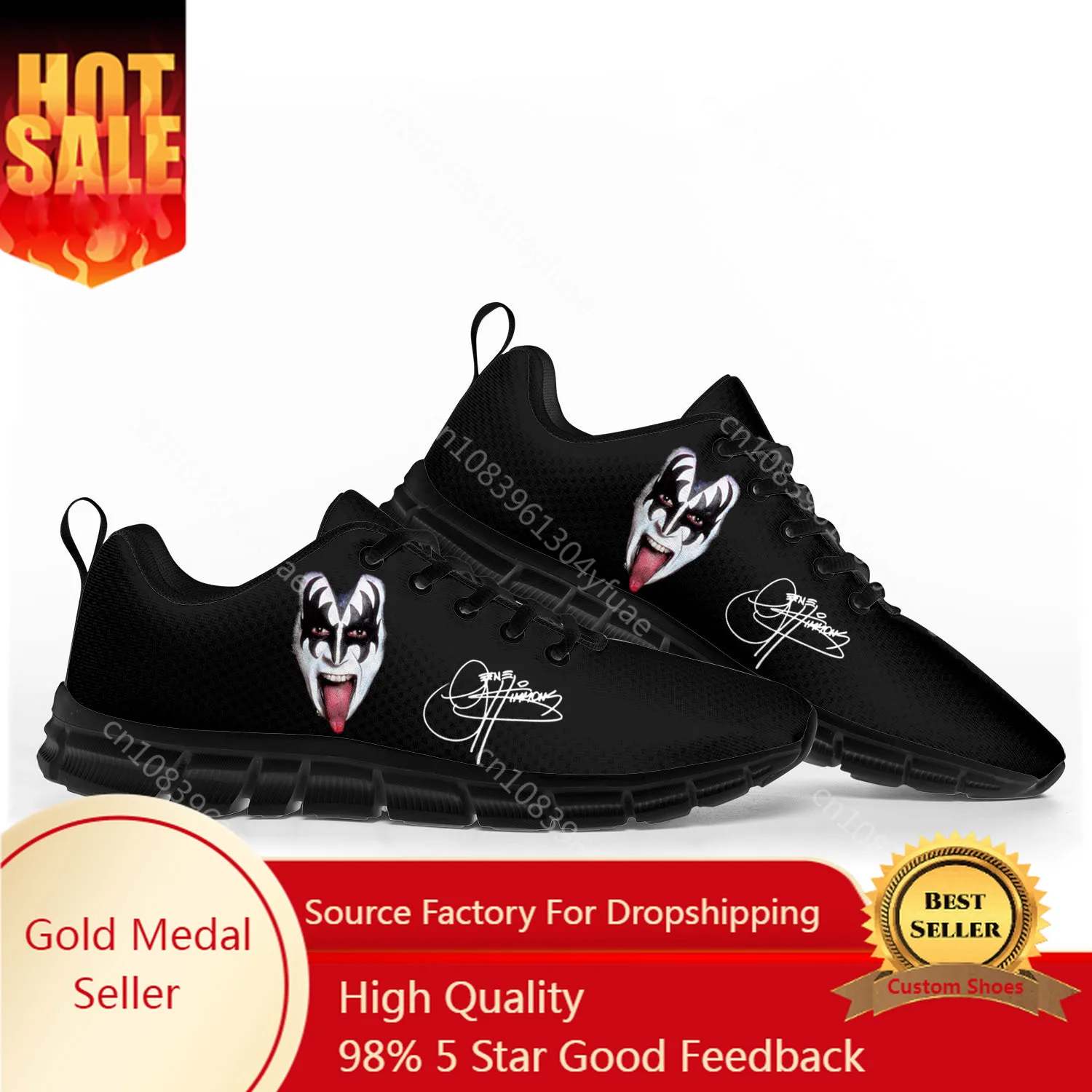 

Gene Simmons Rock Singer Sports Shoes Mens Womens Teenager Kids Children Sneakers Casual Custom High Quality Couple Shoes Black