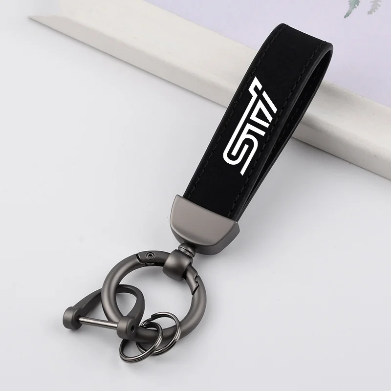 Leather Car Keychain Buckle Jewelry Key Ring For Subaru STI Forester XV Outback Legacy WRX Tribeca Levorg Crosstrek Exiga Ascent