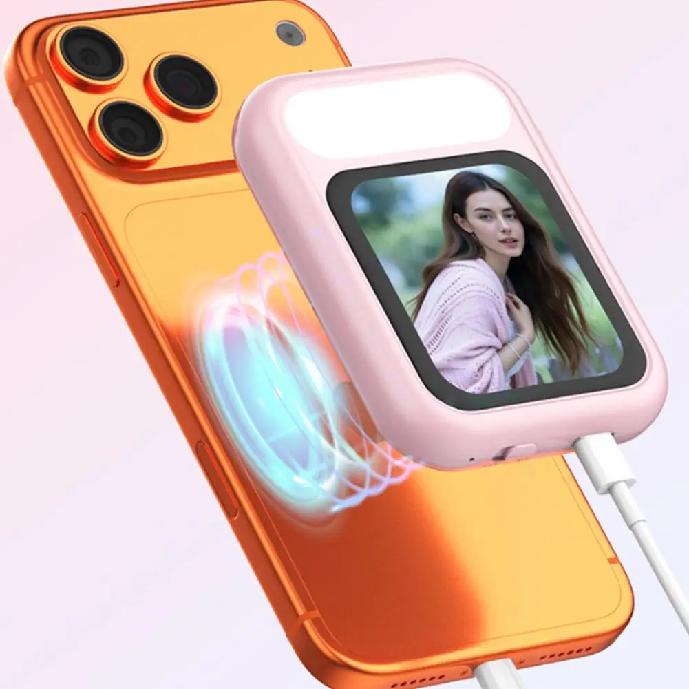 Upgrade Magnetic Monitor Screen Selfie Mirroring with Fill Light Phone Rear Back Camera For Vlogging Live Stream Video Recording