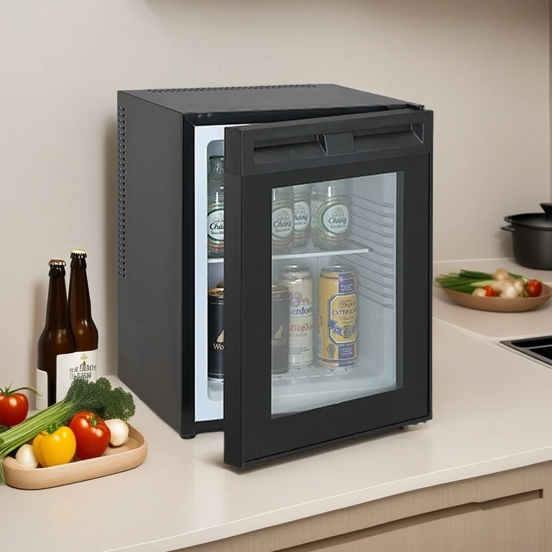 OEM Available Hotel Customized 40L Noiseless Thermoelectric Glass Door Mini Bar