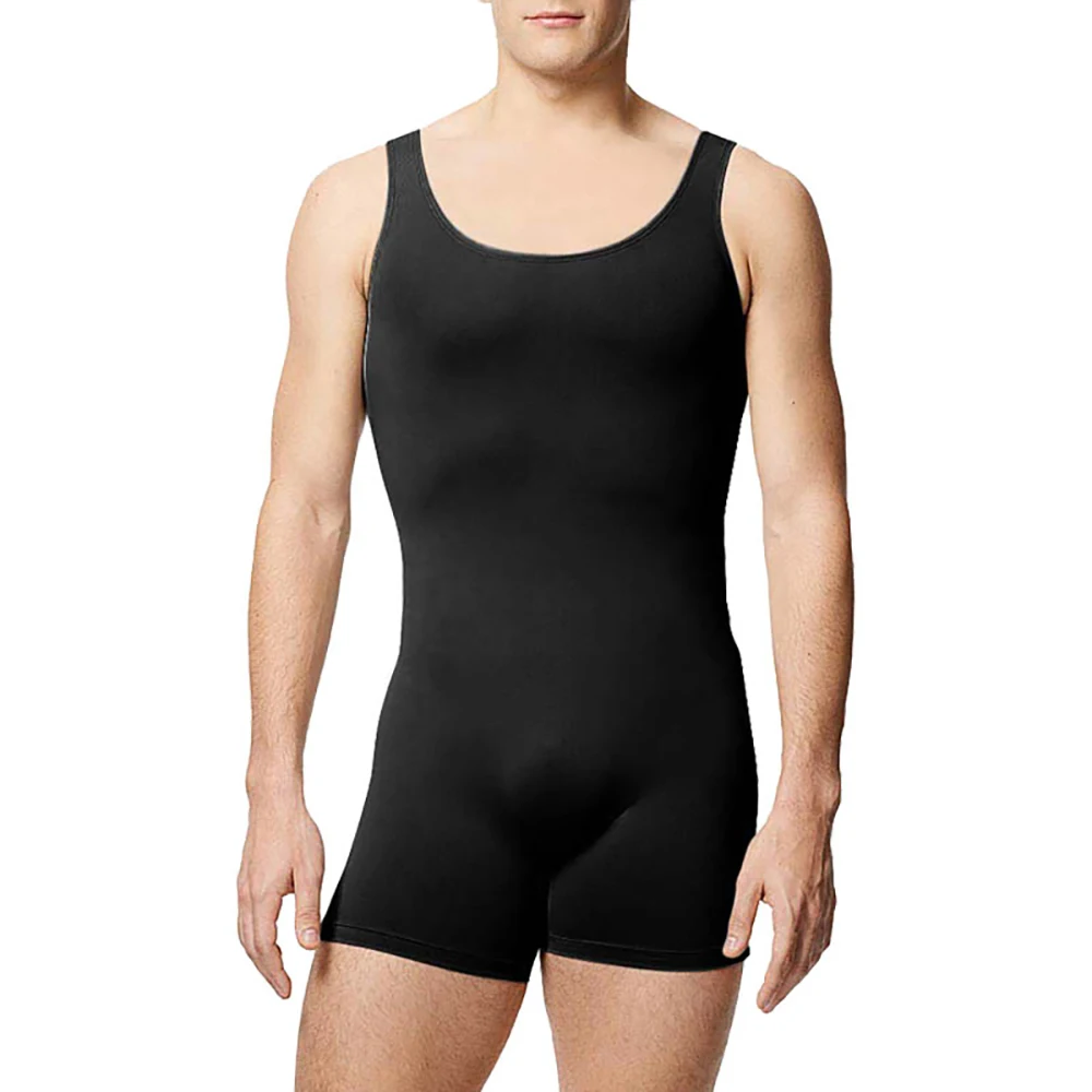 New Men Tank Shorty Unitard Adult Workout Tank Dance Gymnastics Ballet Latin Biketards Stage Costumes Spandex Unitards Nylon