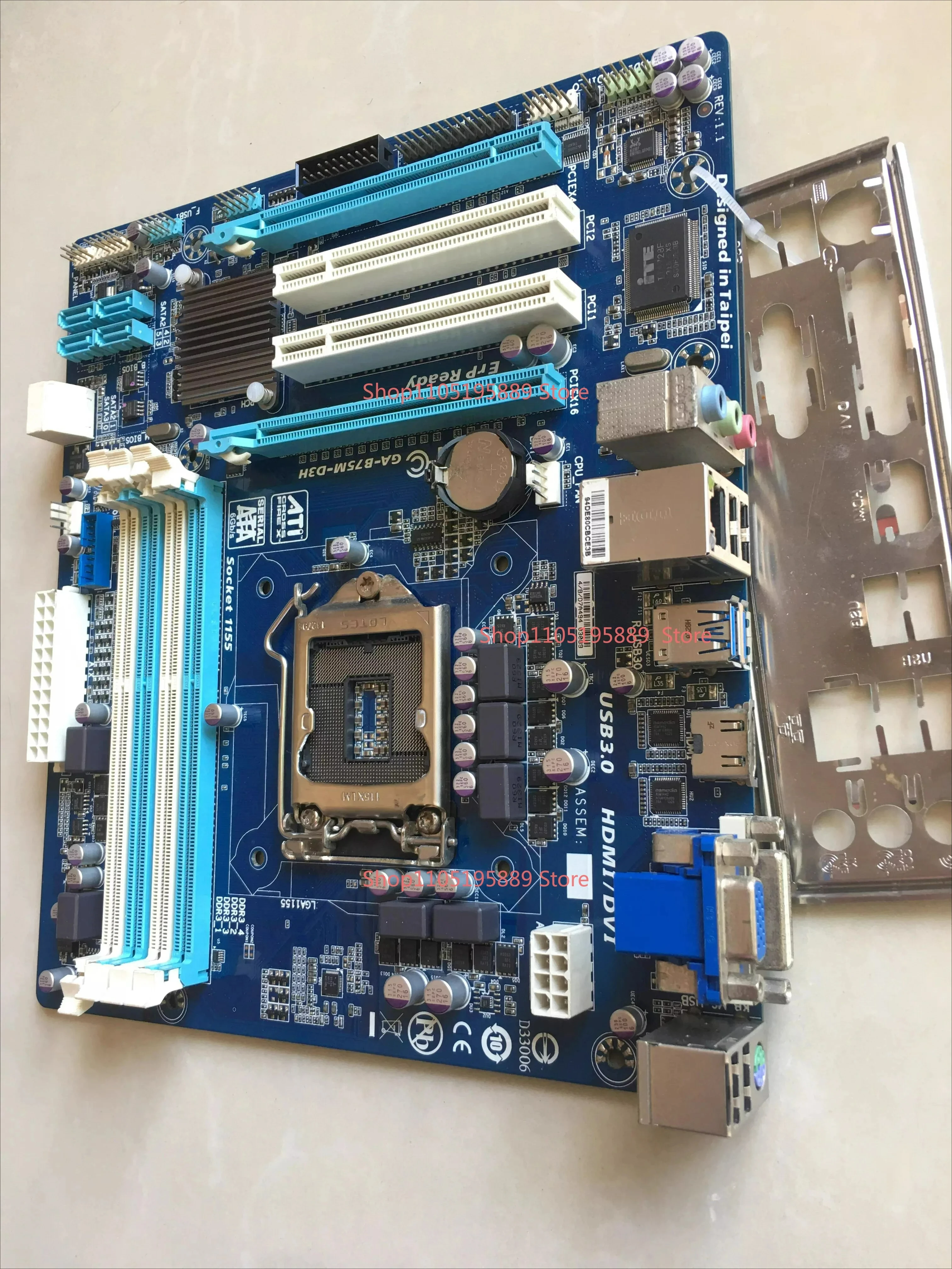 For Gigabyte GA-B75M-D3H comes with (built-in USB3) USB3 SATA3 DDR3/1155 pins/B75 main board
